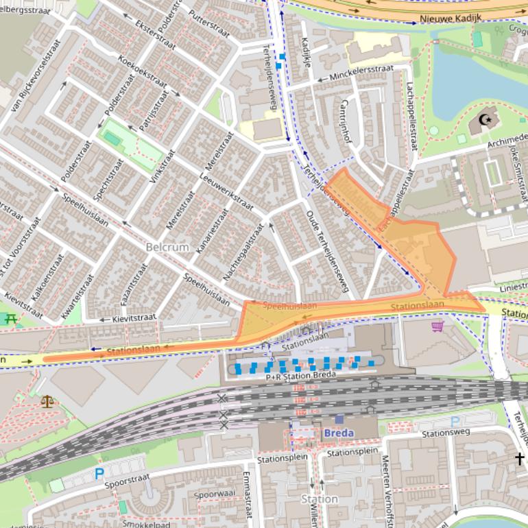 Kaart van postcodegebied 4816AA.