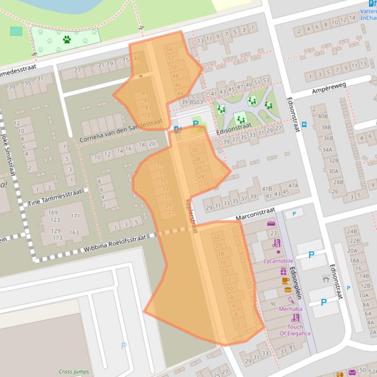 Kaart van postcodegebied 4816BD.