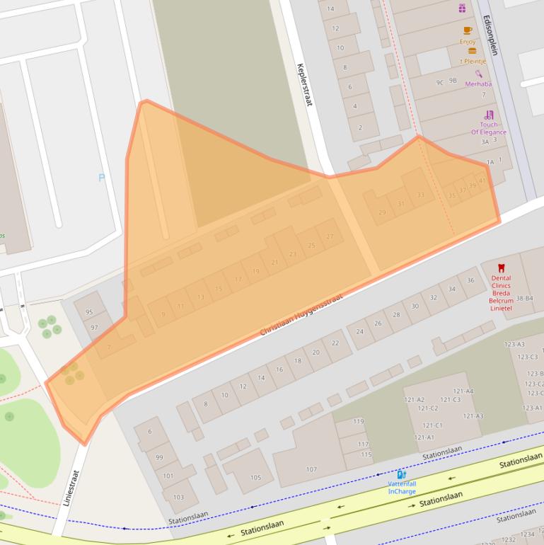 Kaart van postcodegebied 4816BJ.