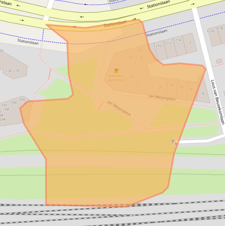 Kaart van postcodegebied 4816BZ.