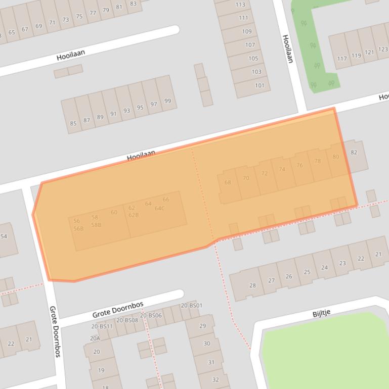 Kaart van postcodegebied 4816EG.