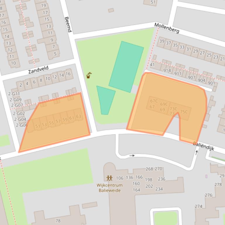 Kaart van postcodegebied 4816GB.