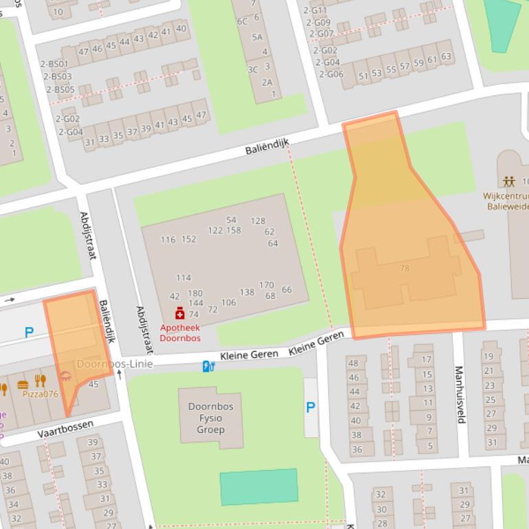 Kaart van postcodegebied 4816GG.