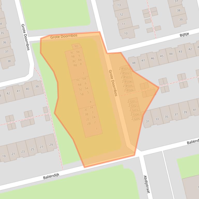 Kaart van postcodegebied 4816GM.