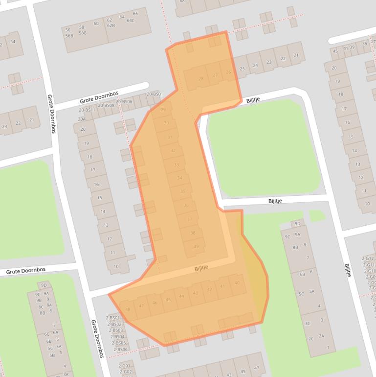 Kaart van postcodegebied 4816GT.