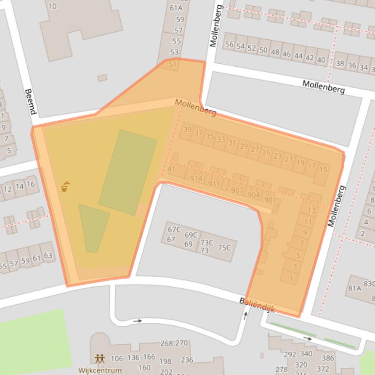 Kaart van postcodegebied 4816HC.