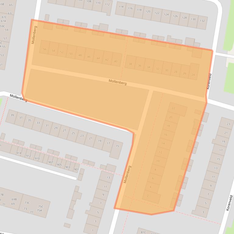 Kaart van postcodegebied 4816HE.