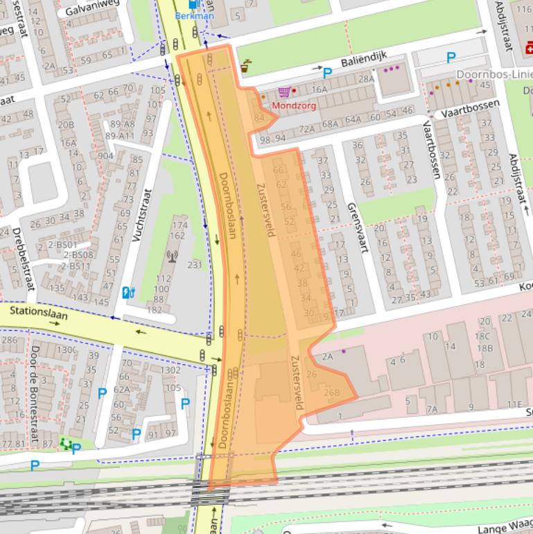Kaart van postcodegebied 4816JA.