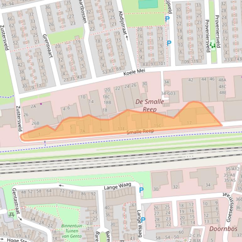Kaart van postcodegebied 4816JB.