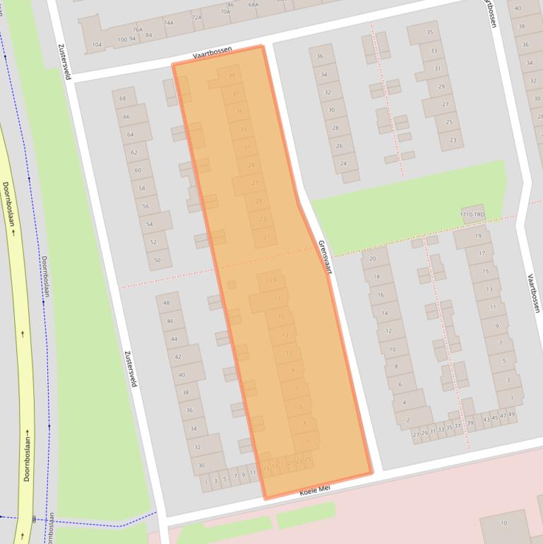 Kaart van postcodegebied 4816JE.