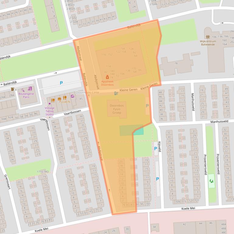 Kaart van postcodegebied 4816JL.