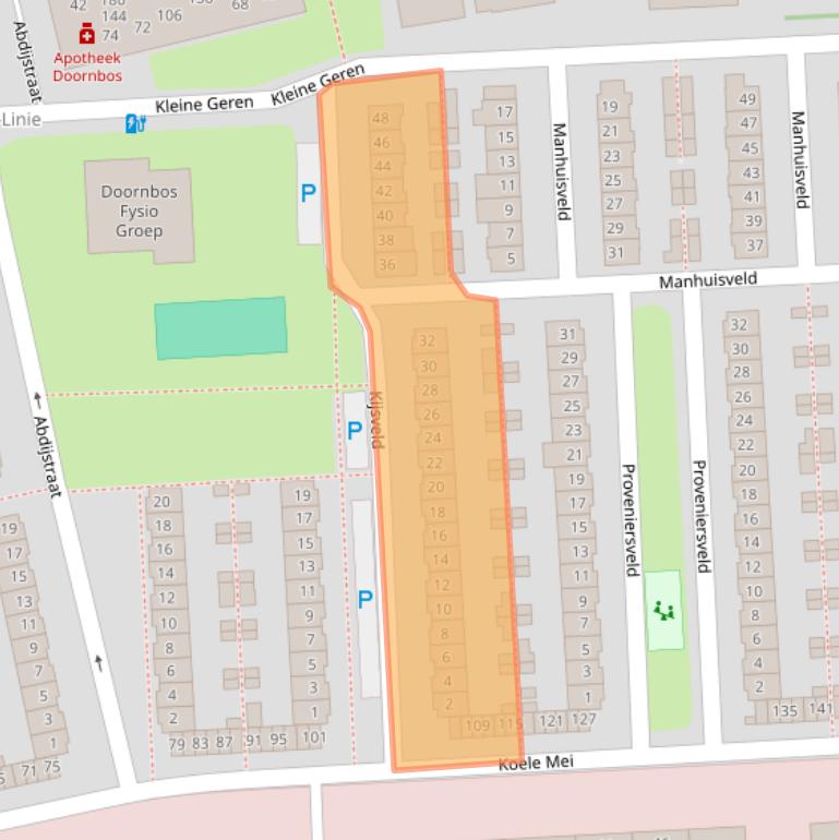 Kaart van postcodegebied 4816JN.