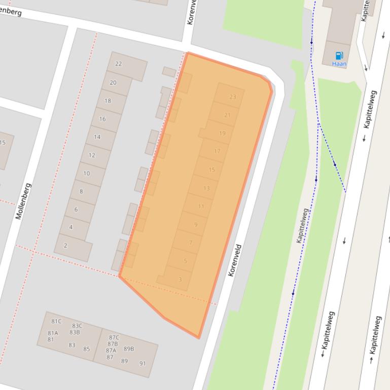 Kaart van postcodegebied 4816JZ.