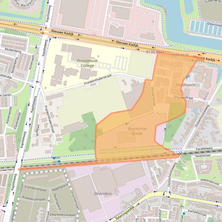 Kaart van postcodegebied 4816KB.
