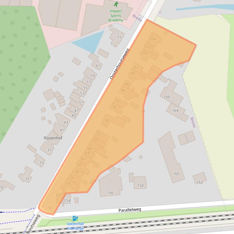 Kaart van postcodegebied 4816KD.