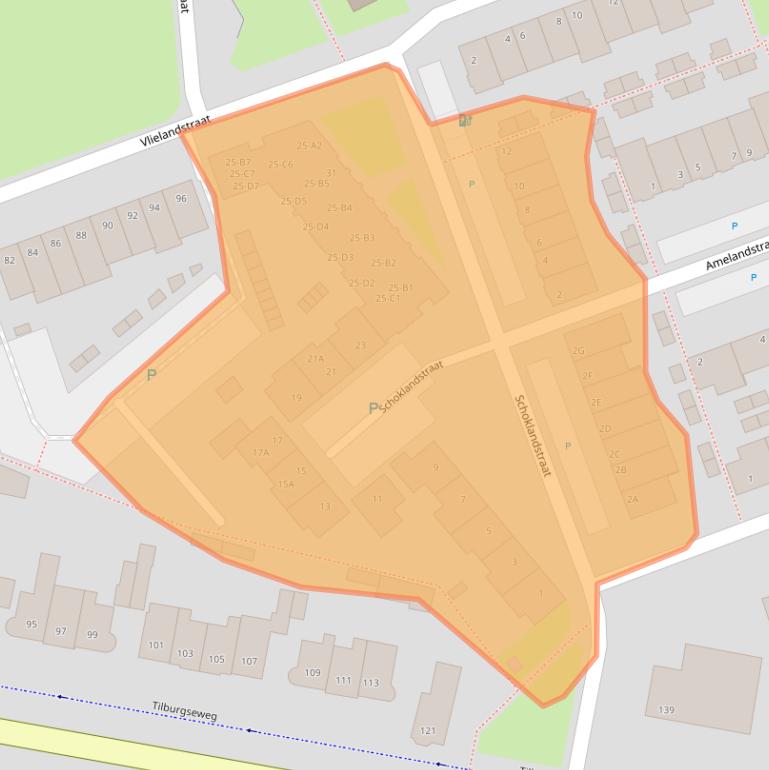 Kaart van postcodegebied 4817AH.