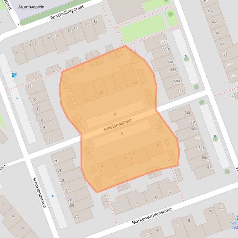 Kaart van postcodegebied 4817AJ.