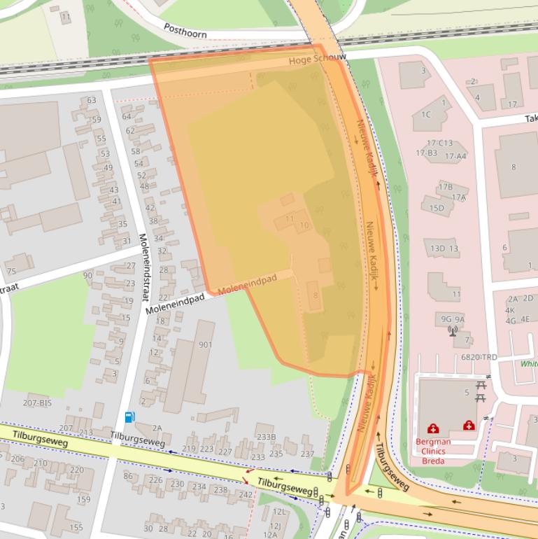 Kaart van postcodegebied 4817AS.