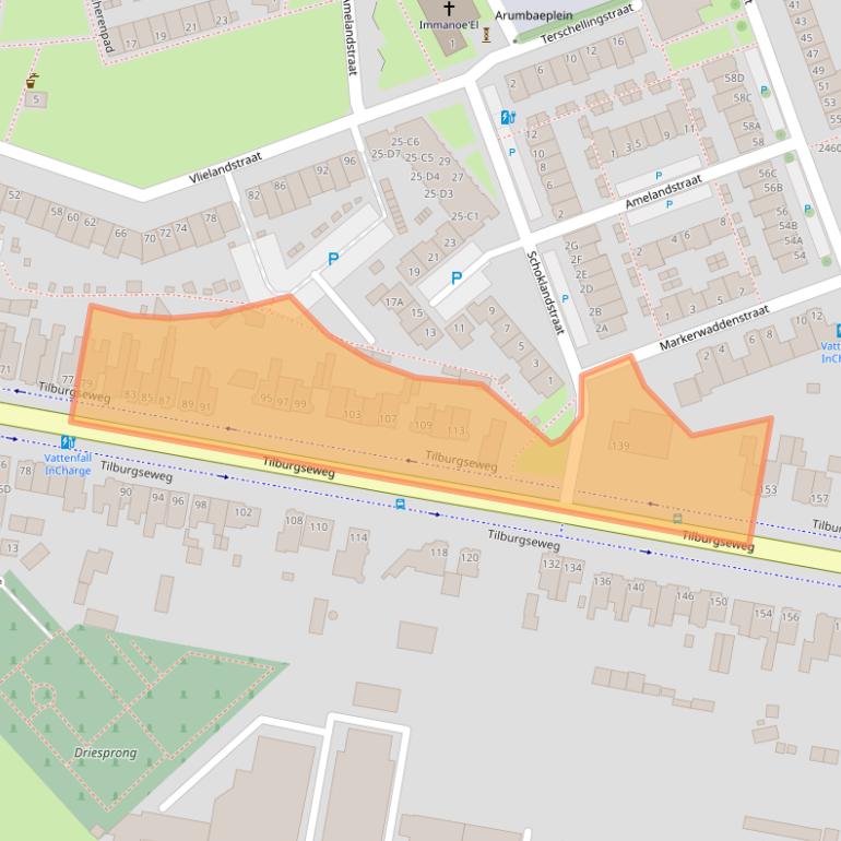Kaart van postcodegebied 4817BB.