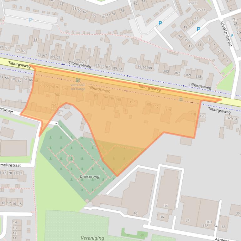 Kaart van postcodegebied 4817BG.