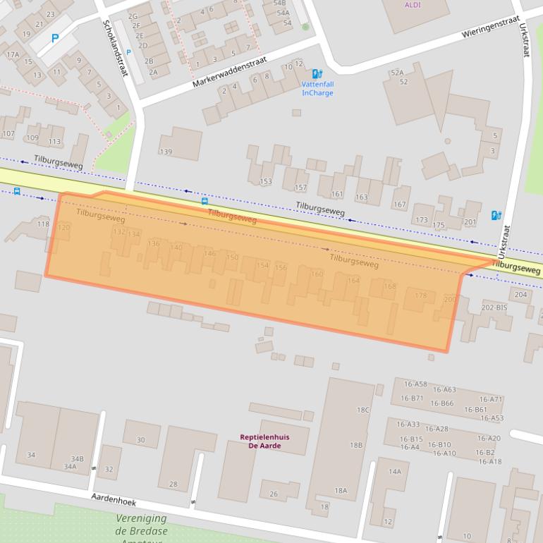 Kaart van postcodegebied 4817BH.