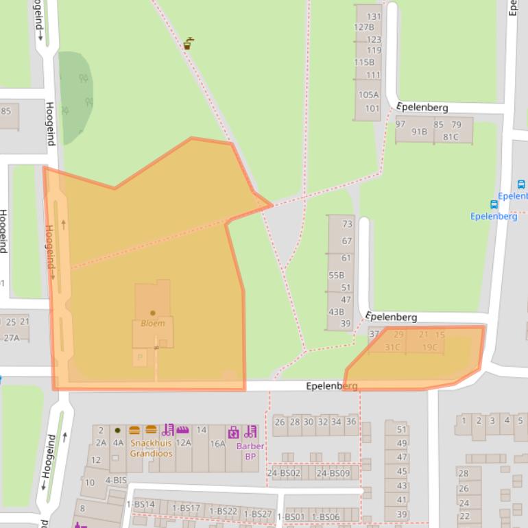 Kaart van postcodegebied 4817CA.