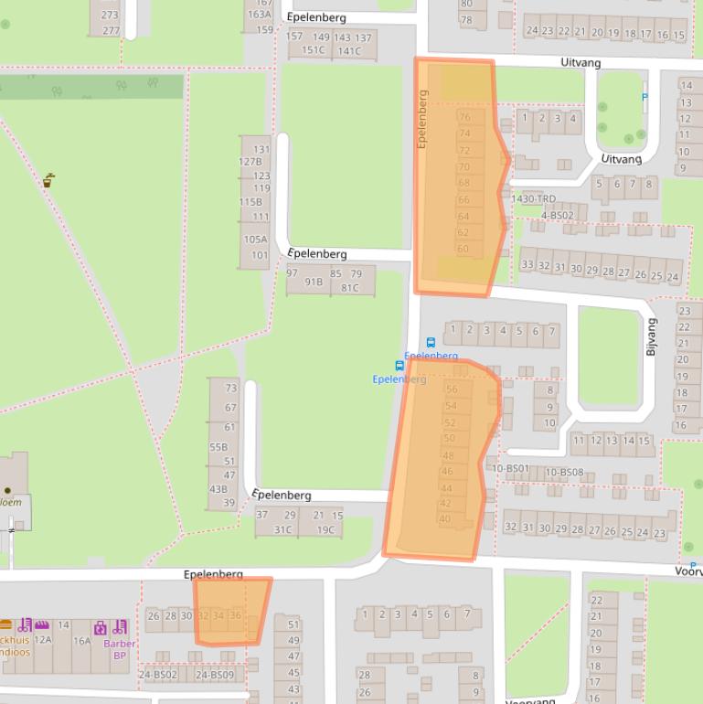 Kaart van postcodegebied 4817CN.