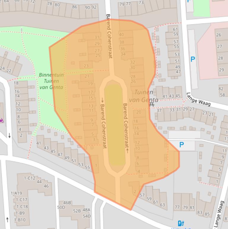 Kaart van postcodegebied 4817CS.