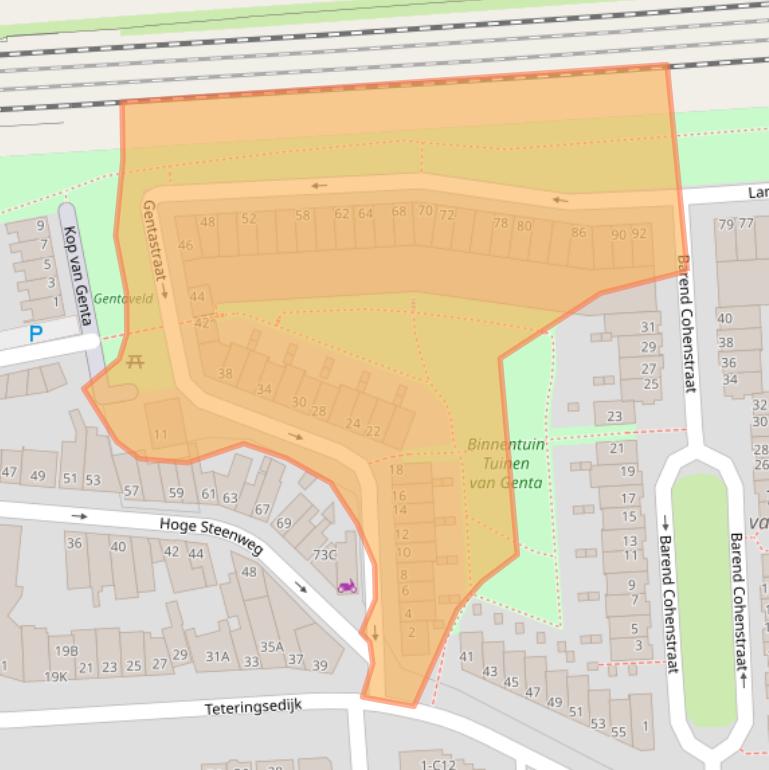 Kaart van postcodegebied 4817CV.