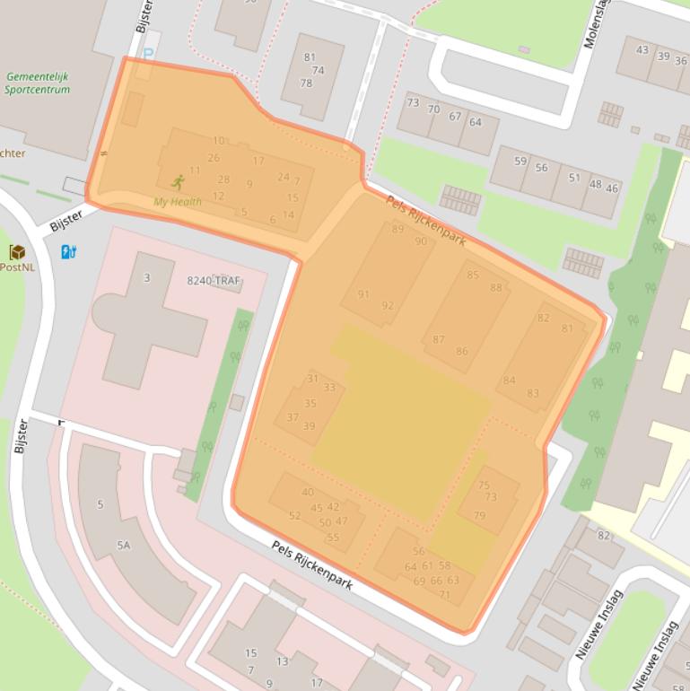 Kaart van postcodegebied 4817CZ.