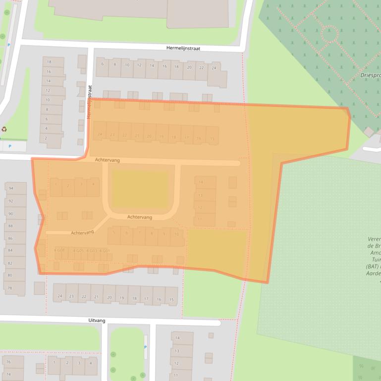 Kaart van postcodegebied 4817DA.