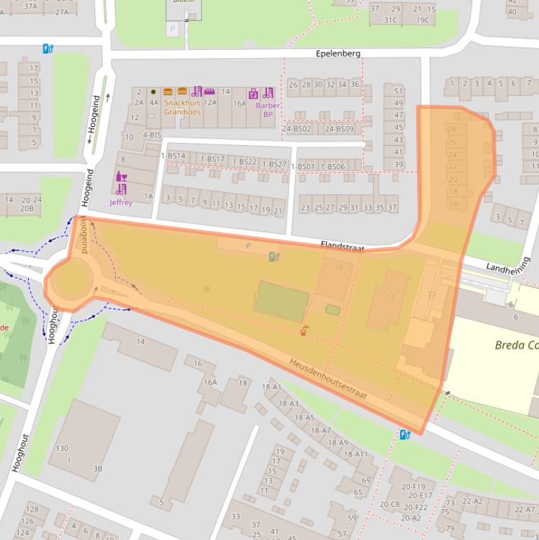 Kaart van postcodegebied 4817DP.