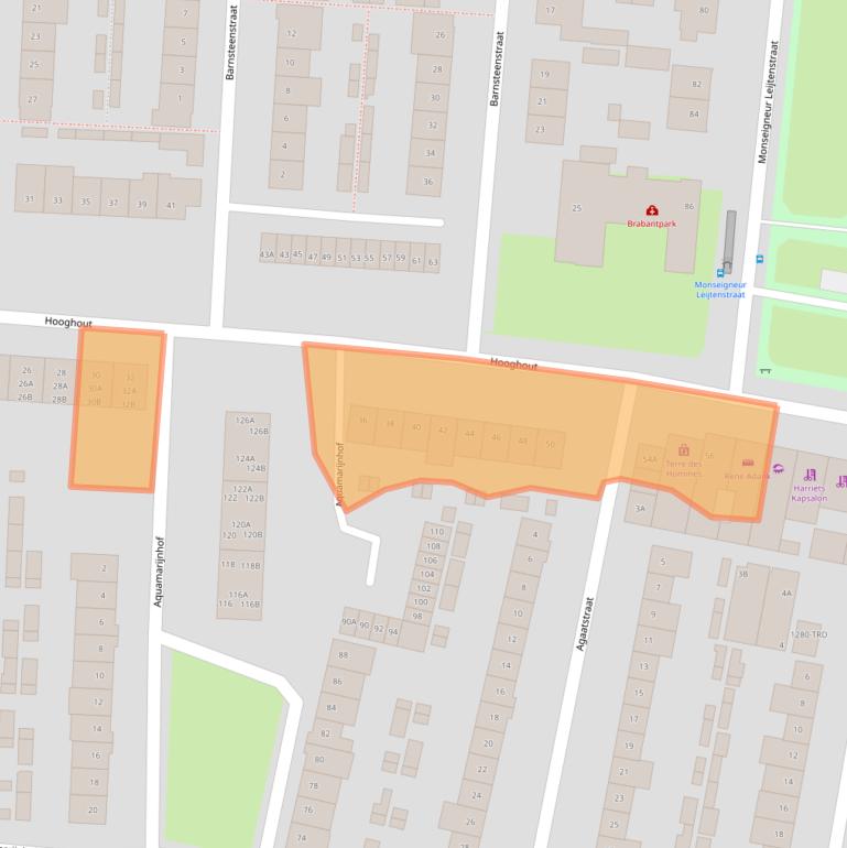 Kaart van postcodegebied 4817EC.