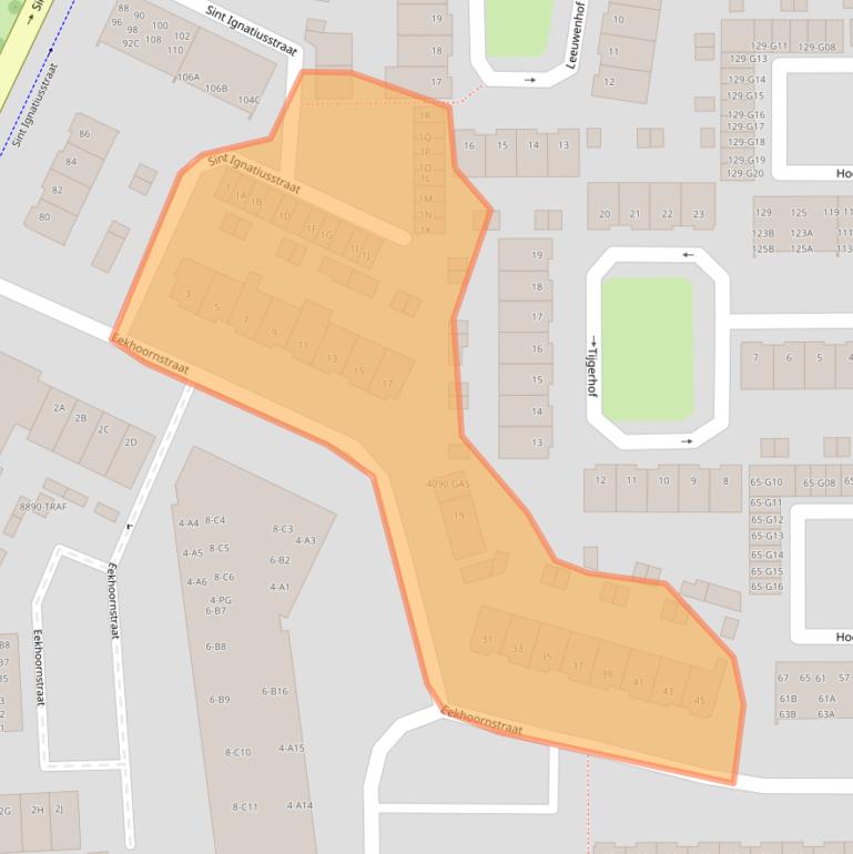 Kaart van postcodegebied 4817ER.