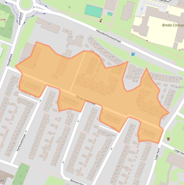 Kaart van postcodegebied 4817GA.