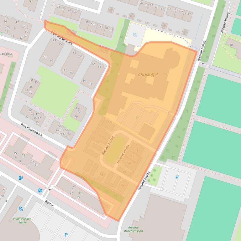 Kaart van postcodegebied 4817GX.