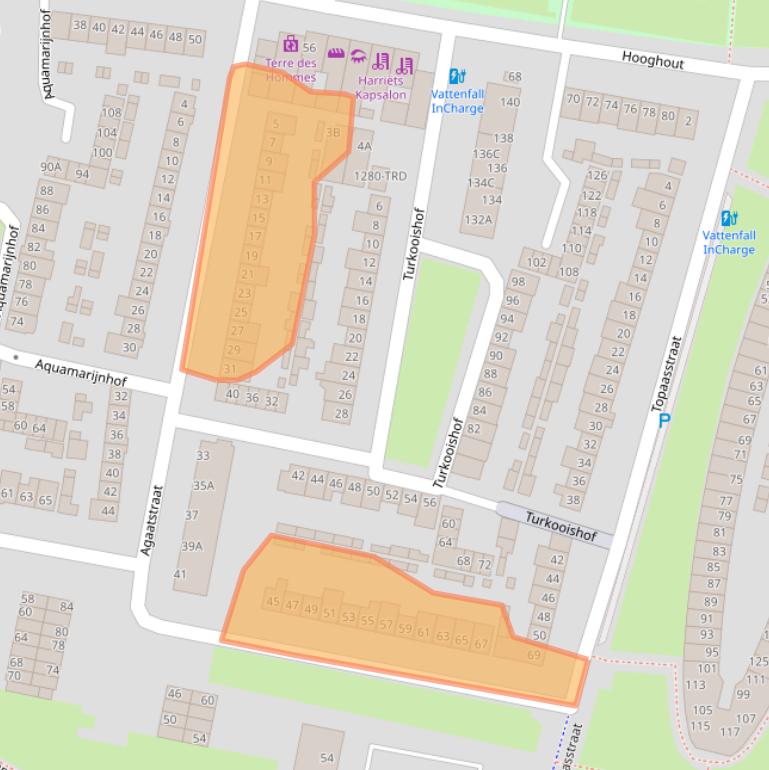 Kaart van postcodegebied 4817HG.