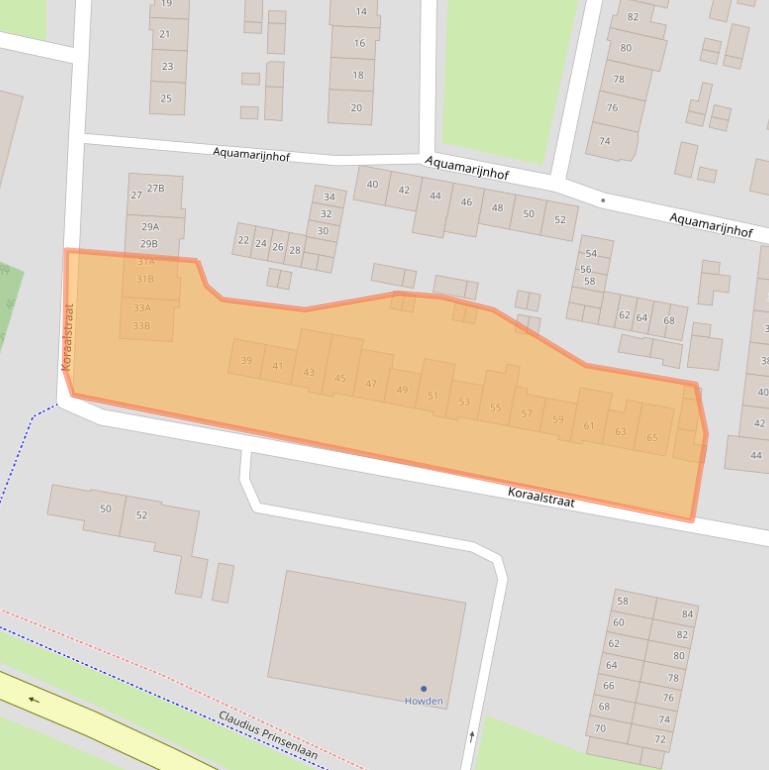 Kaart van postcodegebied 4817HN.