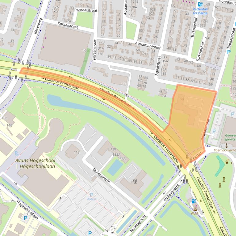 Kaart van postcodegebied 4817HW.