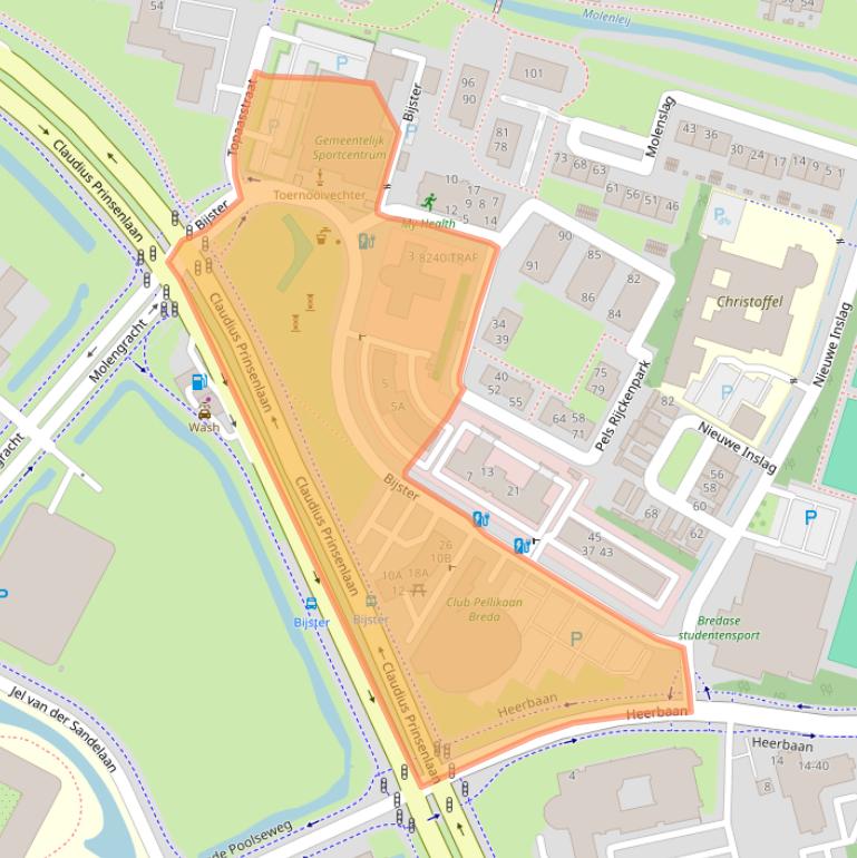 Kaart van postcodegebied 4817HX.