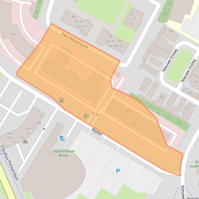 Kaart van postcodegebied 4817HZ.