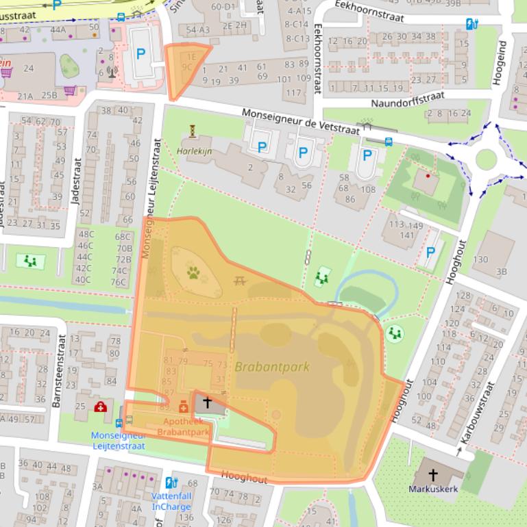 Kaart van postcodegebied 4817JA.