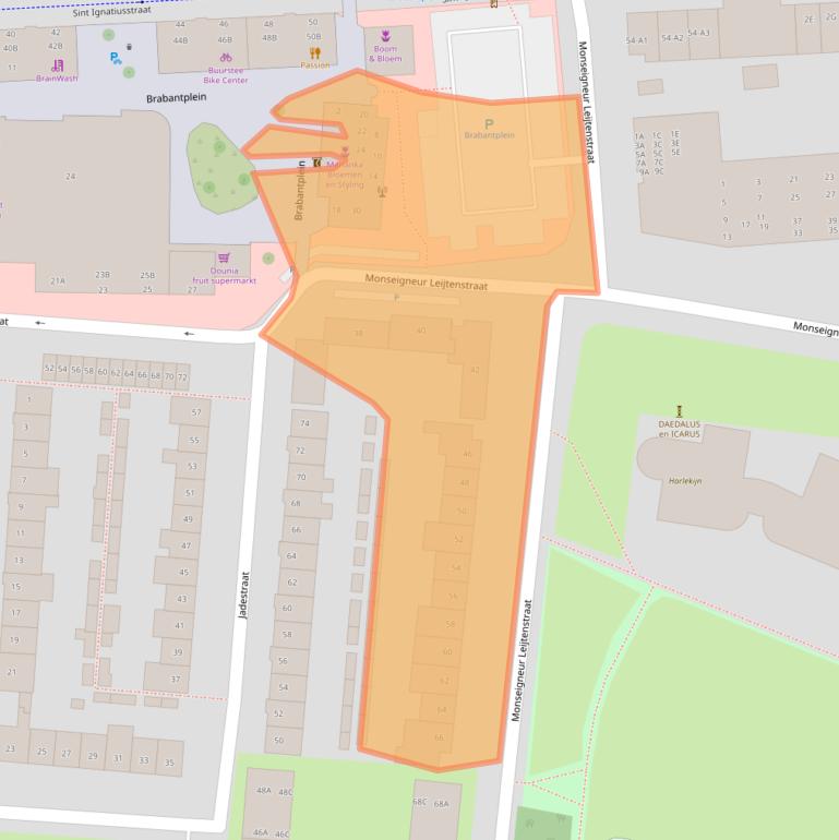 Kaart van postcodegebied 4817JB.