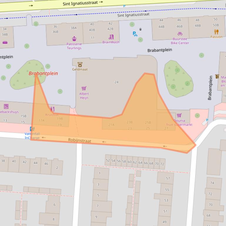 Kaart van postcodegebied 4817JE.