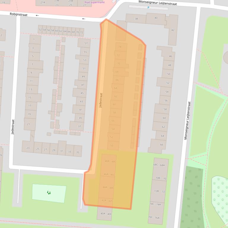 Kaart van postcodegebied 4817JK.