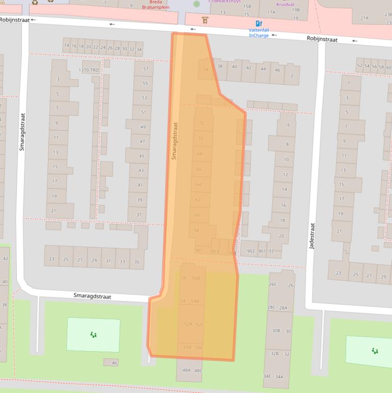 Kaart van postcodegebied 4817JN.