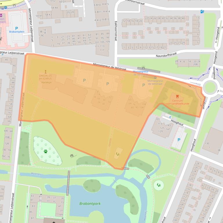 Kaart van postcodegebied 4817JP.