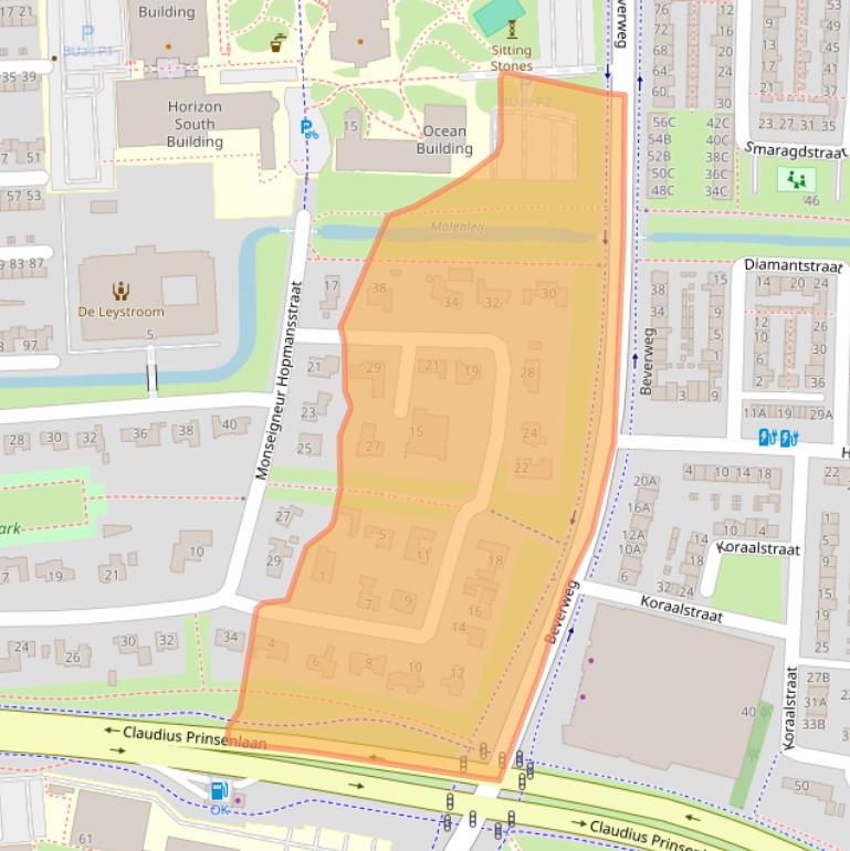 Kaart van postcodegebied 4817JR.