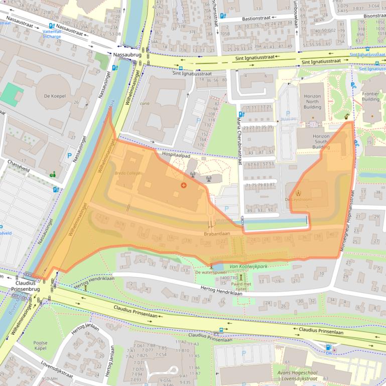 Kaart van postcodegebied 4817JW.