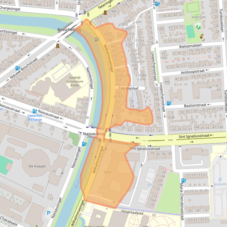 Kaart van postcodegebied 4817JX.